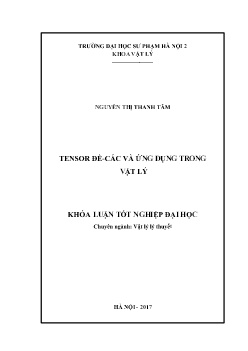 Đề tài Tensor đề các và ứng dụng trong vật lí