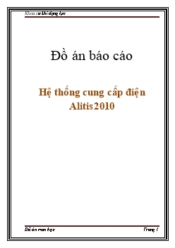 Đồ án Hệ thống cung cấp điện Alitis2010