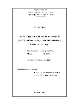 Luận án Nghề chạm khắc đá ở An Hoạch (huyện Đông Sơn, tỉnh Thanh Hóa) thời trung đại