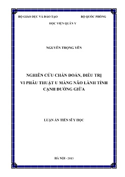 Luận án Nghiên cứu chẩn đoán, điều trị vi phẫu thuật u màng não lành tính cạnh đường giữa