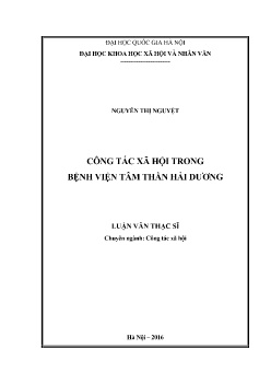 Luận văn Công tác xã hội trong bệnh viện tâm thần Hải Dương