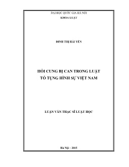 Luận văn Hỏi cung bị can trong luật tố tụng hình sự Việt Nam