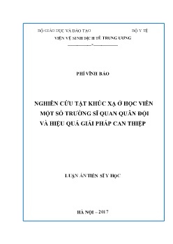 Luận văn Nghiên cứu tật khúc xạ ở học viên một số trường sĩ quan quân đội và hiệu quả giải pháp can thiệp