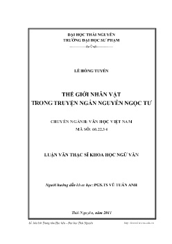 Luận văn Thế giới nhân vật trong truyện ngắn Nguyễn Ngọc Tư