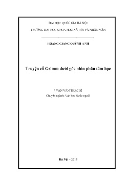 Luận văn Truyện cố Grim dưới góc nhìn phân tâm học