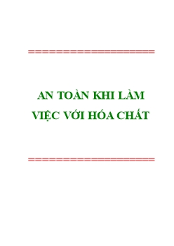 Tài liệu An toàn khi làm việc với hóa chất