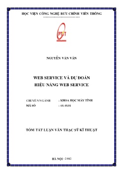 Tóm tắt Luận văn Web service và dự đoán hiệu năng web service