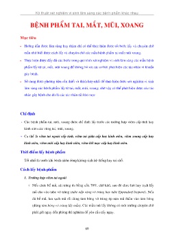 Bài giảng Bệnh phẩm tai, mắt, mũi, xoang