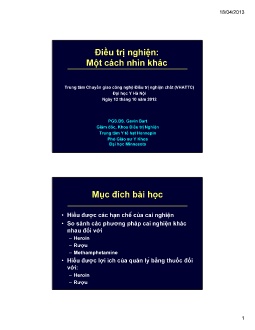 Bài giảng Điều trị nghiện - Một cách nhìn khác