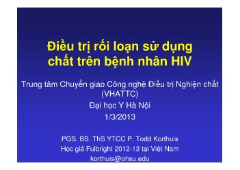 Bài giảng Điều trị rối loạn sử dụng chất trên bệnh nhân HIV