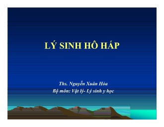 Bài giảng Lý sinh hô hấp