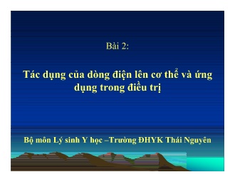 Bài giảng Lý sinh Y học - Bài 2: Tác dụng của dòng điện lên cơ thể và ứng dụng trong điều trị