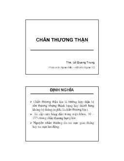 Bài giảng Ngoại - Chấn thương thận