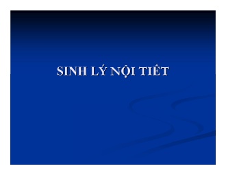 Bài giảng Sinh lý nội tiết