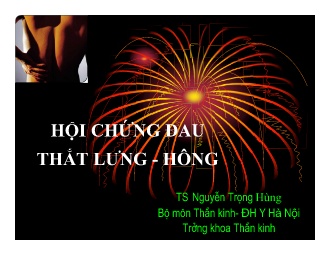 Bài giảng Thần kinh - Hội chứng đau thắt lưng, hông