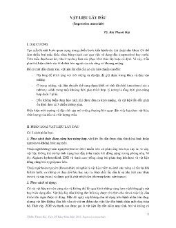 Bài giảng Vật liệu lấy dấu (Impression materials)