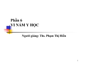 Bài giảng Vi nấm - Phần 6: Vi nấm y học