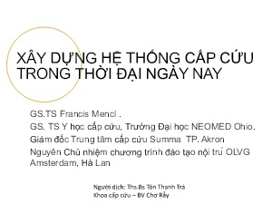 Bài giảng Xây dựng hệ thống cấp cứu trong thời đại ngày nay