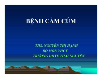 Bài giảng Bệnh cảm cúm