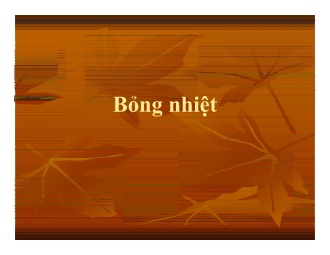 Bài giảng Bỏng nhiệt