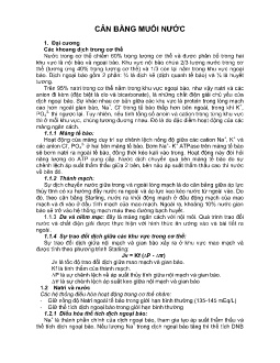 Bài giảng Cân bằng muối nước