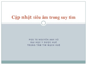 Bài giảng Cập nhật siêu âm trong suy tim