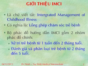 Bài giảng Giới thiệu IMCI