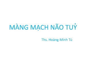 Bài giảng Màng mạch não tuỷ