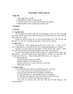 Bài giảng Ngộ độc tổng quát