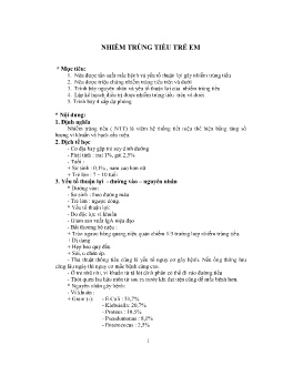 Bài giảng Nhiễm trùng tiểu trẻ em