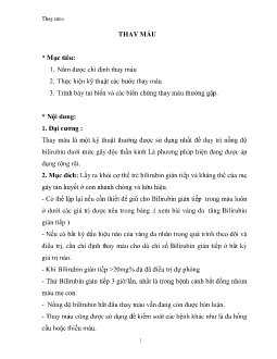 Bài giảng Thay máu